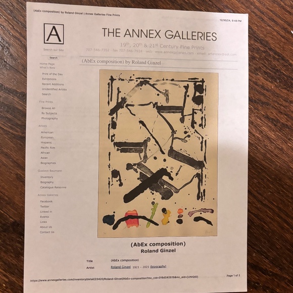 Roland Ginzel Lithograph "Untitled" TRUST 2 of 5 - 1981 - Picture 10 of 12